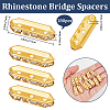 180Pcs 3-Hole Iron Grade A Rhinestone Bridge Spacers RB-BBC0001-04G-2