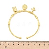 Brass Micro Pave Clear Cubic Zirconia Charm Bangles for Women BJEW-Z089-06G-4