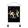 New Moon and Girl Hanging Tapestry Starry Sky Background Wall Living Room Bedroom Hanging Painting Can PW-WGFDEFE-09-1