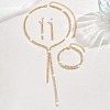 Alloy Rhinestone Tassels Chain Necklaces & Stud Earrings & Chain Bracelets Sets FS-WGCC11C-03-2