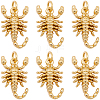 10Pcs Scorpion Brass Pendants KK-BBC0022-83-7