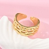 Oval Chain Brass Open Cuff Rings for Unisex RJEW-G343-03G-3