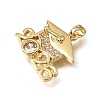 Brass Micro Pave Clear Cubic Zirconia Pendants KK-CBAA632-30G-2