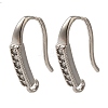 Rack Plating Brass Micro Pave Clear Cubic Zirconia Earring Hooks KK-A231-07P-1