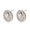 Brass Micro Pave Cubic Zirconia Stud Earrings EJEW-G471-13P-01-4