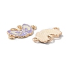 Alloy Lilac Enamel Connector Charms ENAM-CJC0019-01D-2