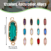 DICOSMETIC 48Pcs 12 Colors Golden Plated Brass Pave Glass Connector Charms FIND-DC0005-02-2