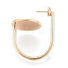Flat Round Brass Cuff Ring Settings KK-T076-67G-3