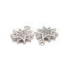 Brass Micro Pave Clear Cubic Zirconia Charms KK-A156-20P-3