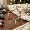 Christmas 304 Stainless Steel Enamel Charm 2-Strand Bracelets WGD65DE-04-1