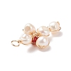 Natural Carnelian & White Freshwater Pearl Pendants PALLOY-JF01660-03-3
