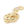 Brass Micro Pave Cubic Zirconia Pendants KK-I380-19G-2