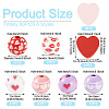 80Pcs 8 Styles Valentine's Day Printed Wood Beads WOOD-TA0003-01-4