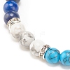 Natural Lapis Lazuli(Dyed) & Gemstone Round Beaded Bracelet for Women BJEW-JB08336-02-5