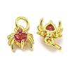 Rack Plating Brass Micro Pave Cubic Zirconia Spider Charms ZIRC-I065-02-3