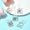 5Pcs 5 Colors Resin Pendants with Iron Jump Ring RESI-FS0001-70-8