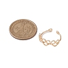 Heart Copper Wire Wrapped Open Cuff Ring for Women RJEW-TA00128-3