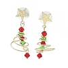 Alloy Dangle Stud Earrings EJEW-H173-03G-2