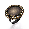 Adjustable Alloy & Iron Bezel Cup Ring Base with Rotatable Tray MAK-T012-14AB-1