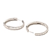 Brass Cubic Zirconia Hoop Earrings EJEW-D078-22P-2