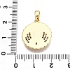 Brass Micro Pave Cubic Zirconia Pendants KK-T070-39G-3