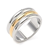 304 Stainless Steel Cuff Open Rings for Women RJEW-B158-02GP-02-4