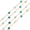 Glass Faceted Round Beaded Chains CHS-N003-07-3