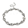 304 Stainless Steel Skull Link Bracelets for Men & Women BJEW-D042-25P-4