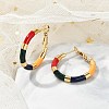 PVD Vacuum Plating 201 Stainless Steel Enamel Hoop Earrings for Women EJEW-B016-33C-2