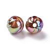 UV Plating Rainbow Iridescent Acrylic Beads PACR-H003-15-3