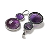 Natural Amethyst Pendants G-G147-06P-03-2