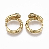 Brass Micro Pave Clear Cubic Zirconia Huggie Hoop Earrings EJEW-R114-007B-NF-2