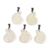 Hearted Natural Lemon Quartz Pendants G-Q601-45H-1