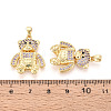 Brass Micro Pave Cubic Zirconia Pendants KK-P336-02B-G-3
