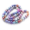 Opaque Baking Painted Glass Beads Strands EGLA-N006-008-B01-2