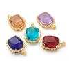 Transparent Faceted Glass Pendants ZIRC-I050-01G-1