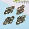 Tibetan Style Alloy Rhombus Filigree Joiners Links TIBE-5377-AB-FF-6