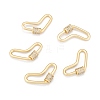 Brass Micro Pave Cubic Zirconia Screw Carabiner Lock Charms ZIRC-G160-60G-1