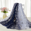 Polyester Snowflake Pattern Gauze Stained Silver Fabric AJEW-WH0314-911B-4