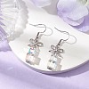 Brass with Glass Dangle Earrings for Women EJEW-TA00550-2