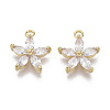 Brass Micro Pave Cubic Zirconia Charms KK-R132-009-NF-1