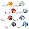 SUPERFINDINGS 8Pcs 8 Colors Luminous Glass Pendant Keychain KEYC-FH0001-46-1