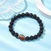 8.5mm Round Synthetic Lava Rock Stretch Bracelets BJEW-JB10378-2