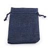 Polyester Imitation Burlap Packing Pouches Drawstring Bags ABAG-R005-9x7-12-1