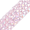 Electroplate Opaque Solid Color Glass Beads Strands X-EGLA-N002-42-01-1
