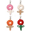 Flowers Woven Cotton Thread Pendant Decorations HJEW-JM02452-1