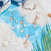2 Pairs 2 Styles Alloy Enamel Starfish with Shell Shape Dangle Earrings EJEW-GA0001-10-4