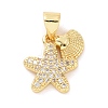 Brass Micro Pave Cubic Zirconia Charms X-KK-G444-02G-01-1