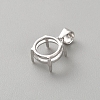 925 Sterling Silver Rhinestone Claw Pendant Settings STER-WH0004-072D-P-2