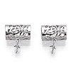 Rhodium Plated 925 Sterling Silver Micro Pave Cubic Zirconia Cup Peg Bails Pendants STER-T004-70P-2